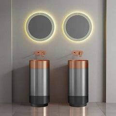 Free Standing Basin by Zinarch - Gray And Rose Gold