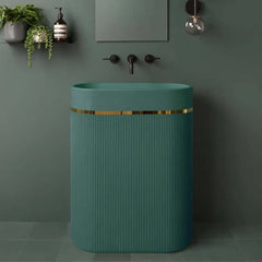 Oval Shaped Artificial Stone Freestanding Basin by Zinarch