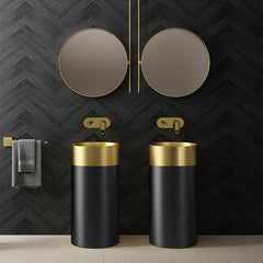 Stainless steel Gold black luxury freestanding Basin by Zinarch