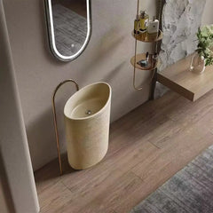 Boulder Pillar Artificial Stone Freestanding Basin