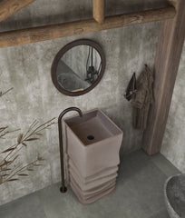 Artificial Stone Japandi style Freestanding Basin by Zinarch