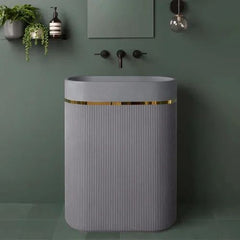 Oval Shaped Artificial Stone Freestanding Basin by Zinarch