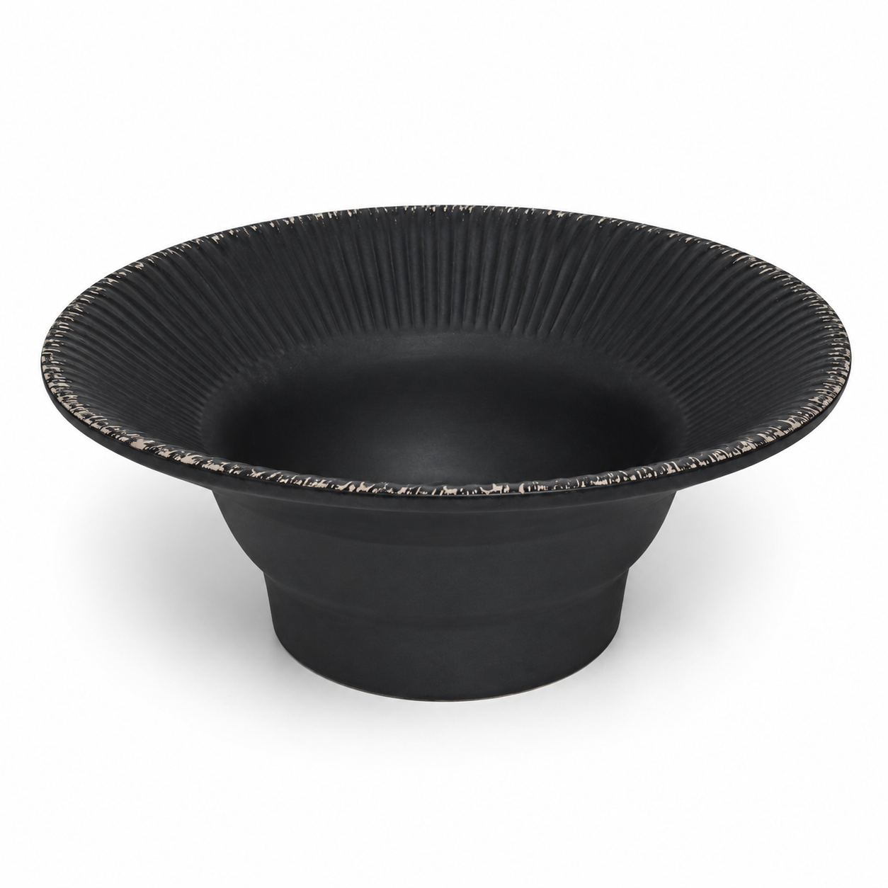 Obsidian Ripple Ceramic Basin