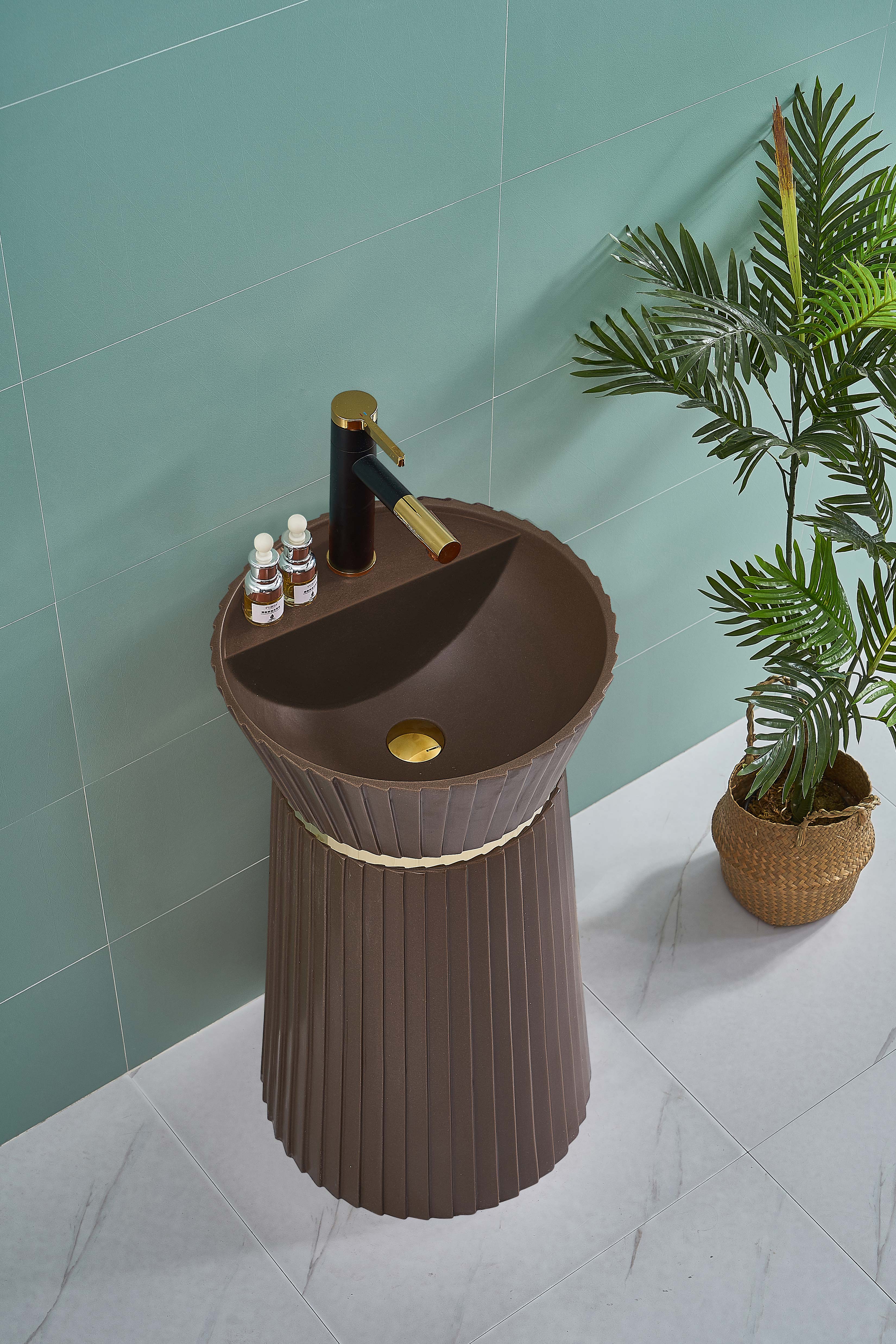 ZINARCH Solid Surface Freestanding Basin