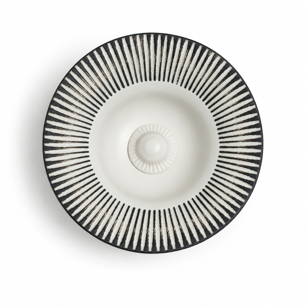 Obsidian Ripple Ceramic Basin