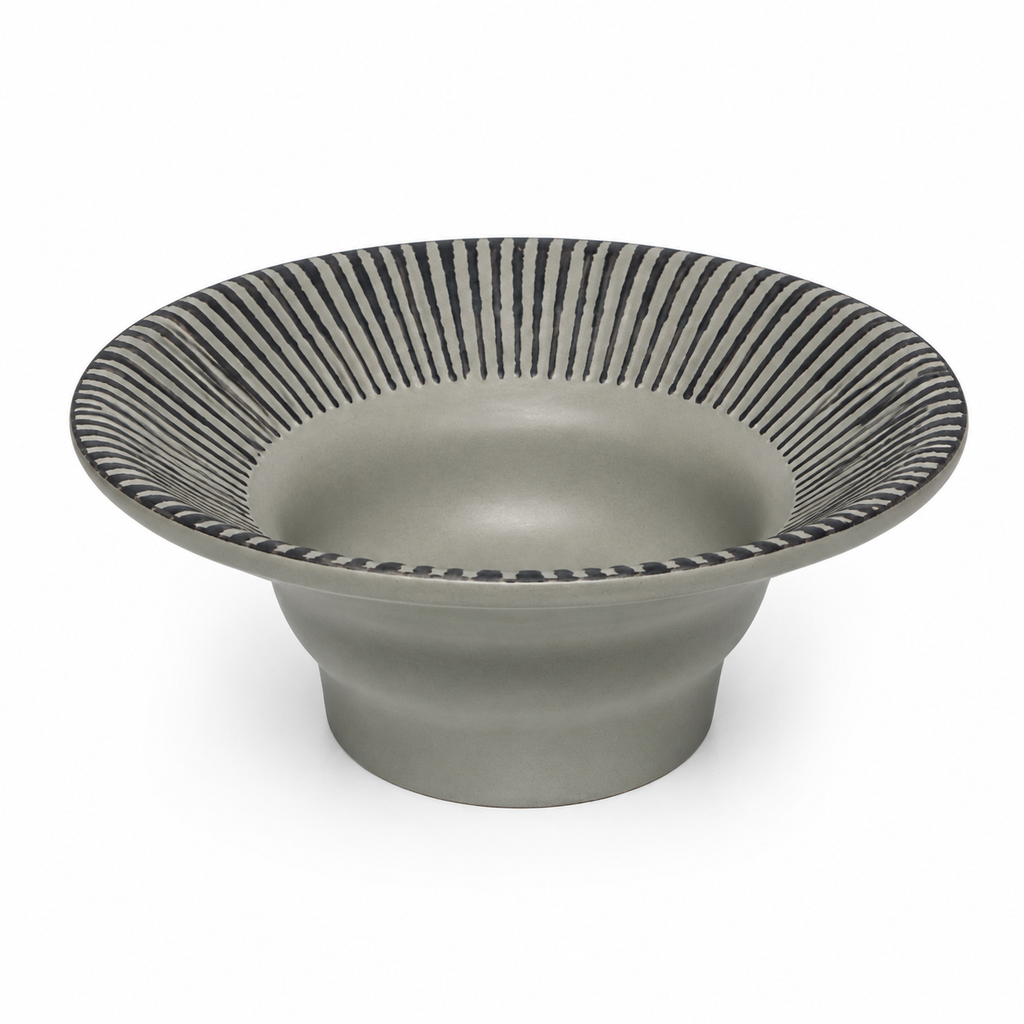 Obsidian Ripple Ceramic Basin