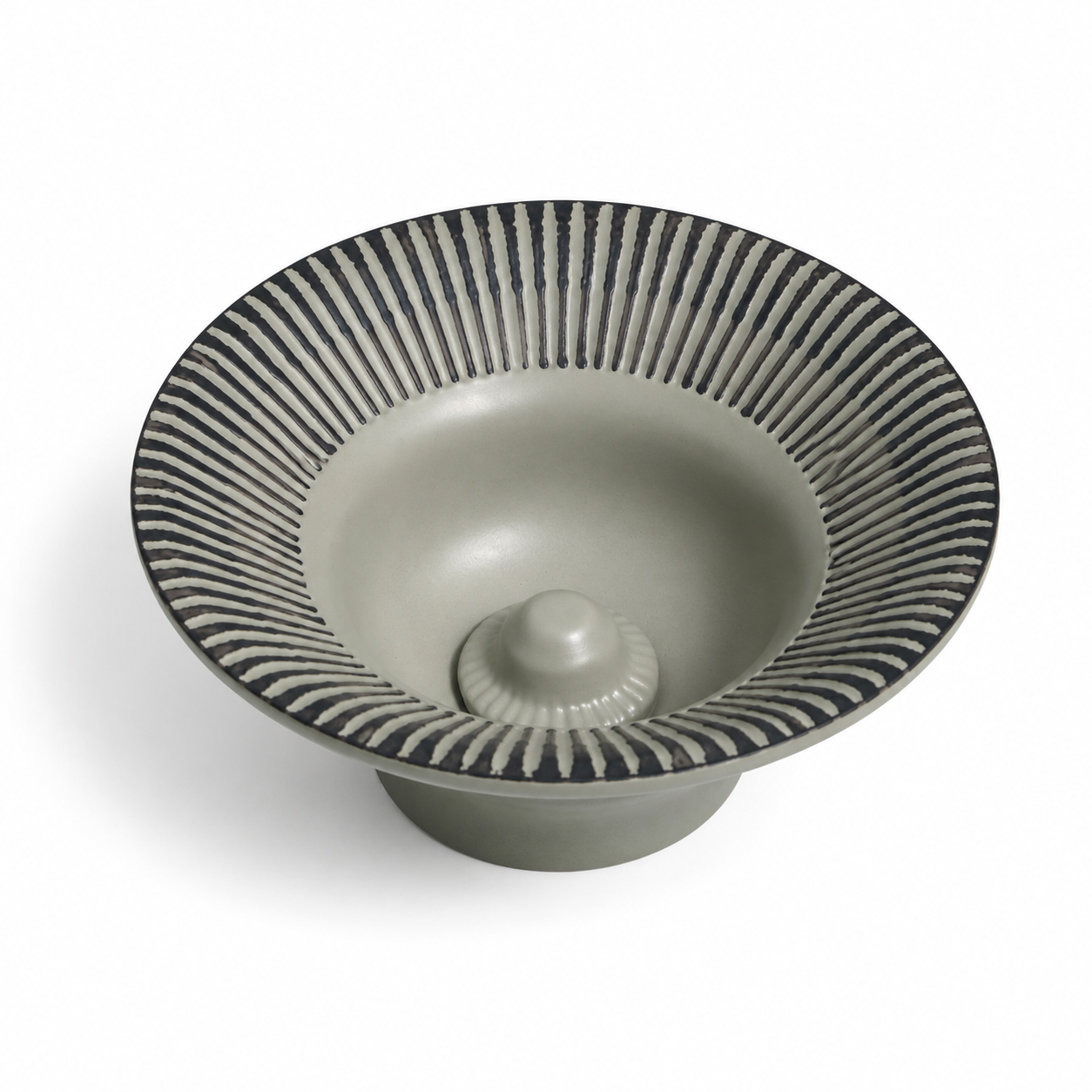 Obsidian Ripple Ceramic Basin