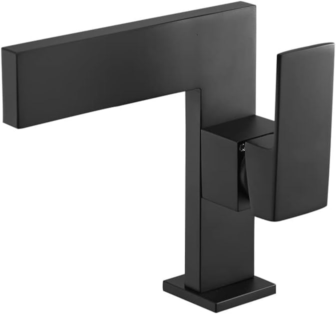Matte Black Ultra-Thin Bathroom Vessel Sink Faucet