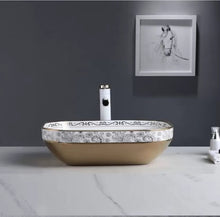 Floral Print Basin-Deal Strip White by Zinarch