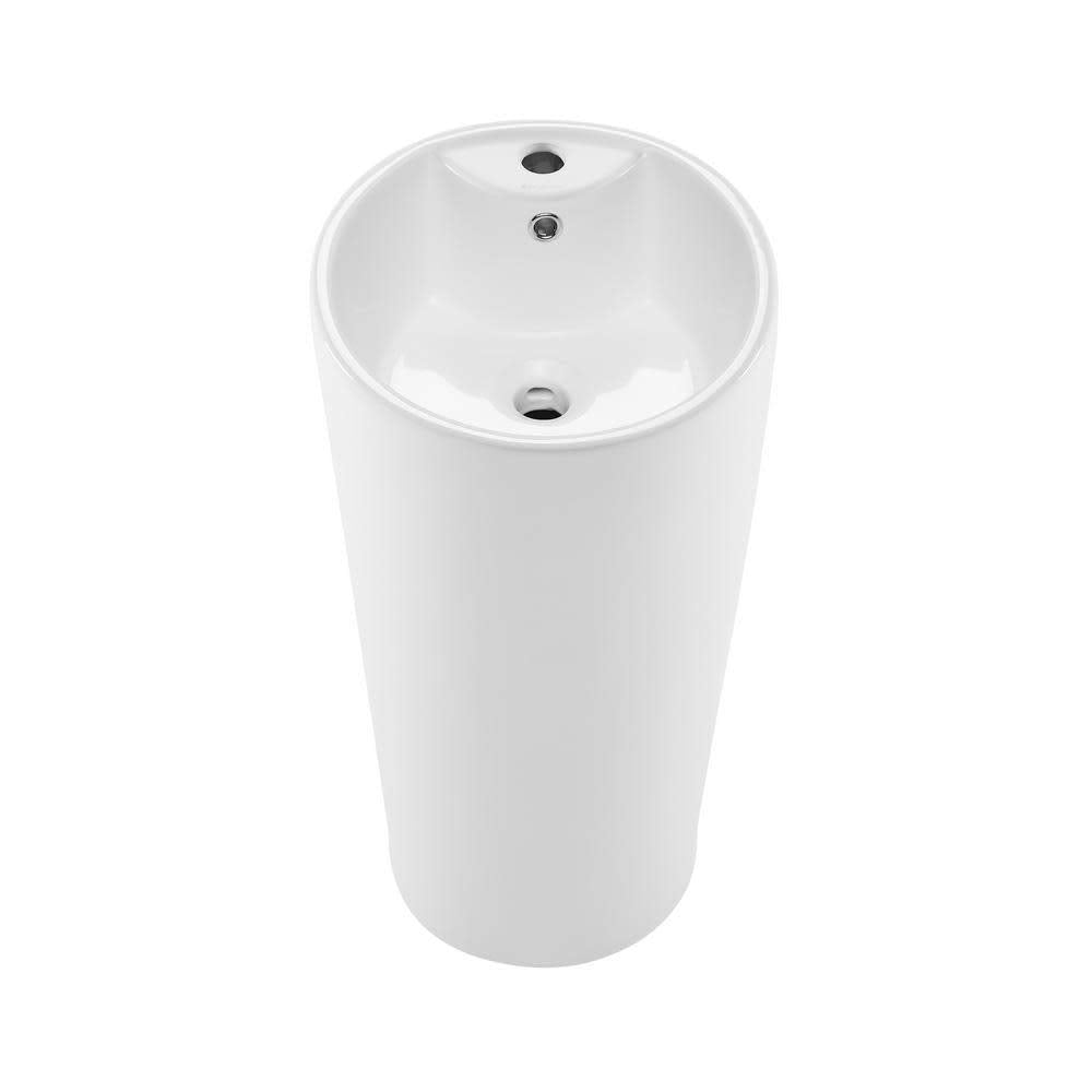 White Round Pedestal Basin by Zinarch