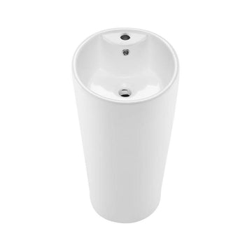 White Round Pedestal Basin by Zinarch