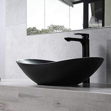 Matt Black Oval Basin by Zinarch