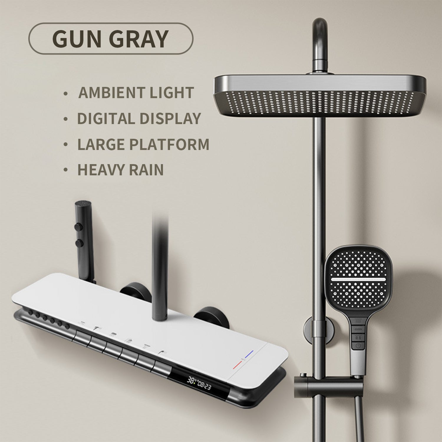 Zinarch Digital Piano Shower Set