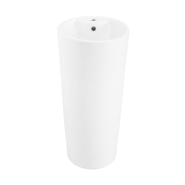 White Round Pedestal Basin by Zinarch