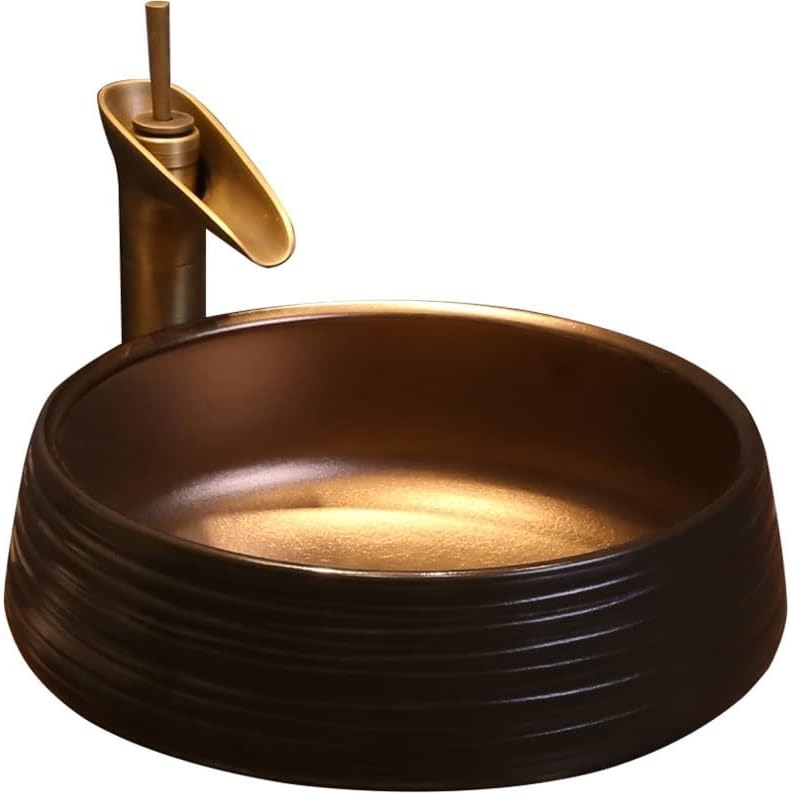 Ceramic Round Black Basin