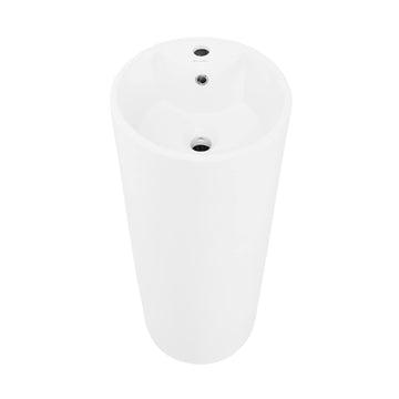 White Round Pedestal Basin by Zinarch