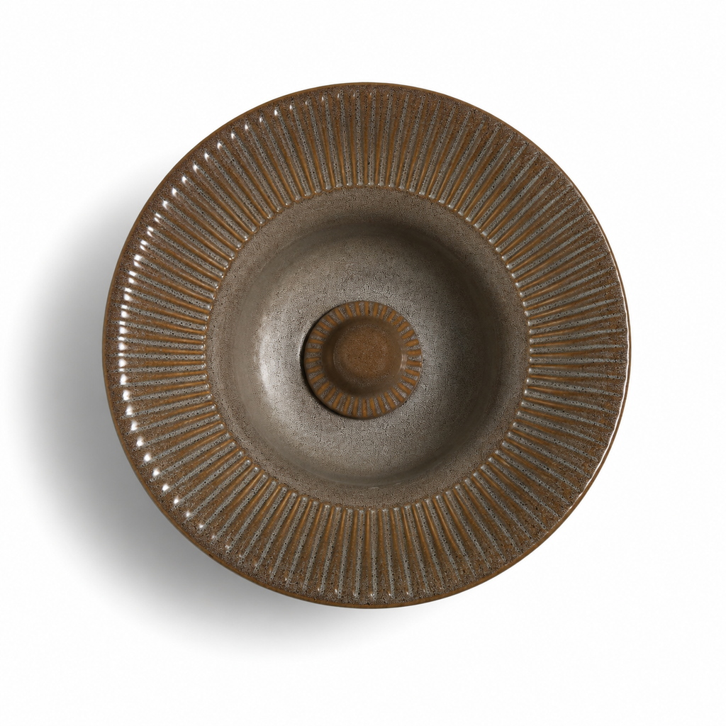 Obsidian Ripple Ceramic Basin