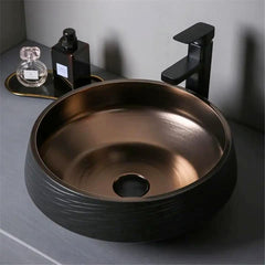 Ceramic Round Black Basin