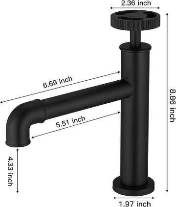 Wheel Cold Faucet Black