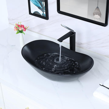 Matt Black Oval Basin by Zinarch