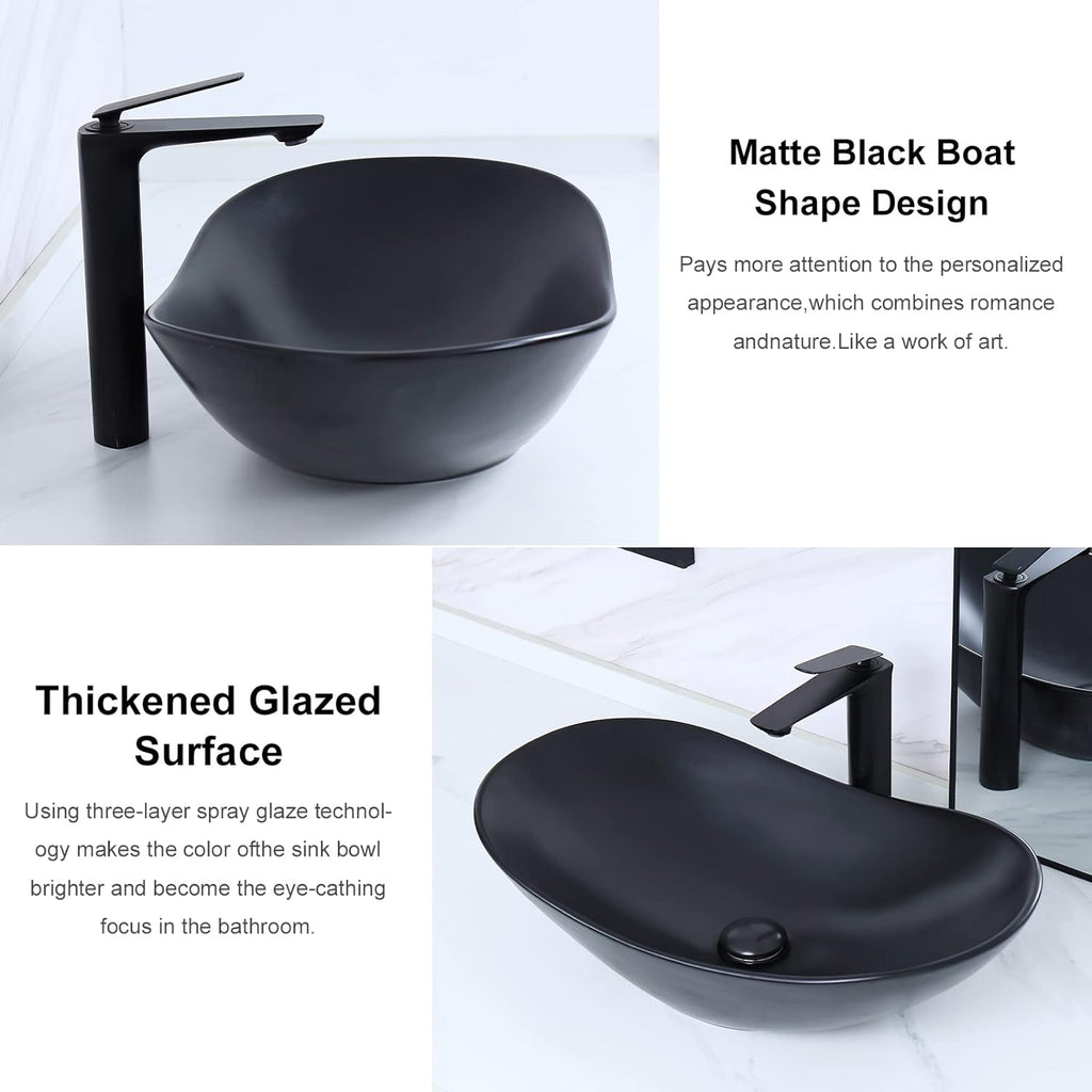 Matt Black Oval Basin