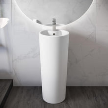 White Round Pedestal Basin by Zinarch