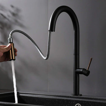 Slim Pull Out Faucet Black