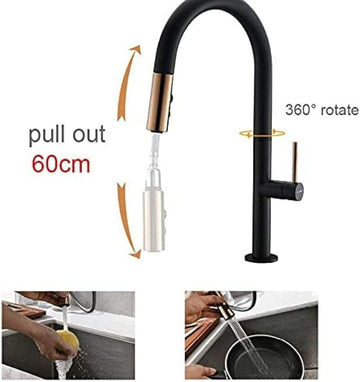 Slim Pull Out Faucet Black