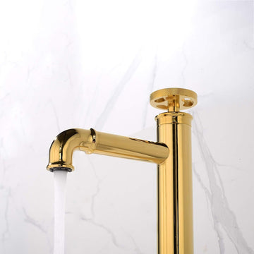 Wheel Cold Faucet Golden