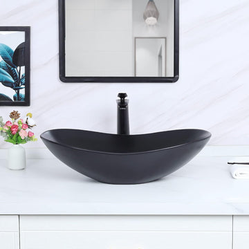 Matt Black Oval Basin by Zinarch