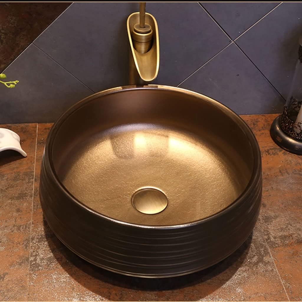 Ceramic Round Black Basin