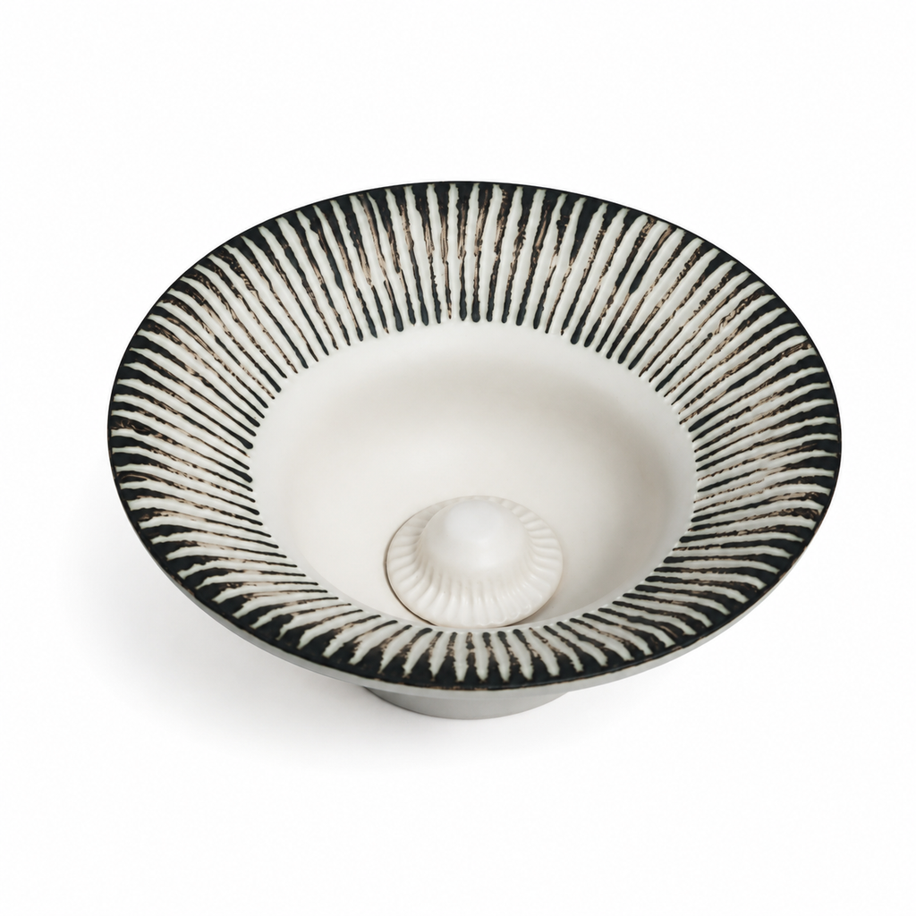 Obsidian Ripple Ceramic Basin