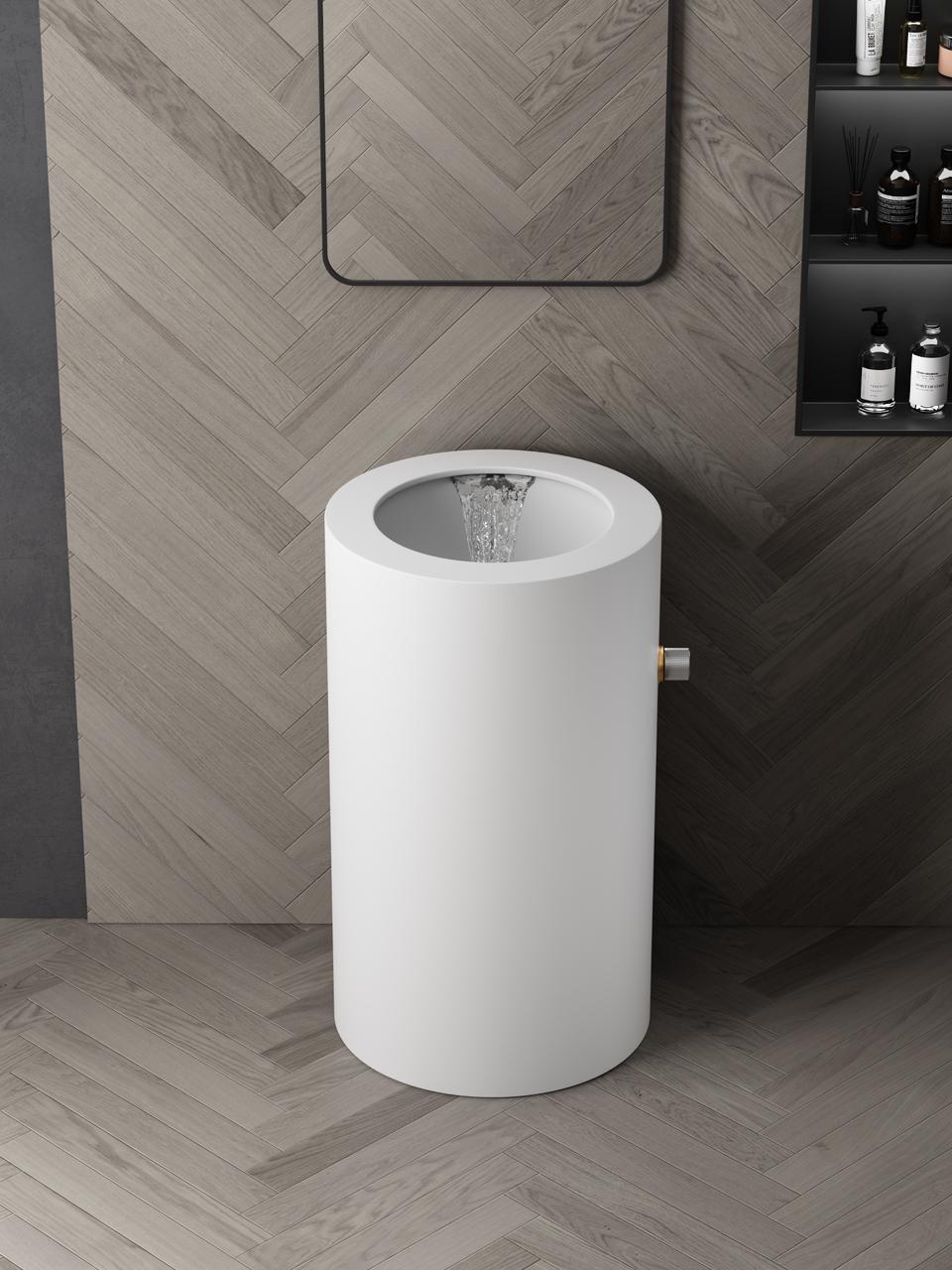Round Freestanding Basin Modern Cylinder Design