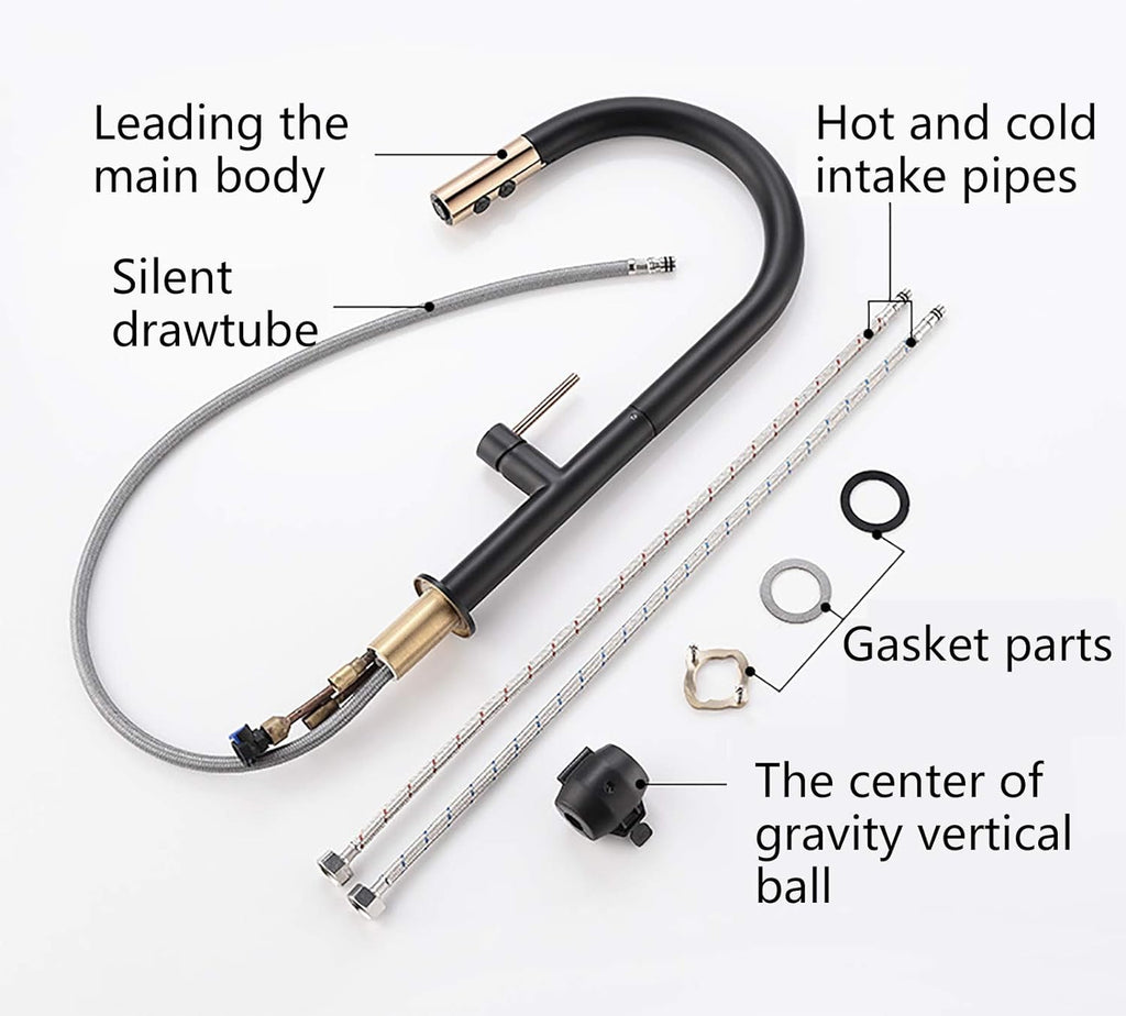 Slim Pull Out Faucet Black