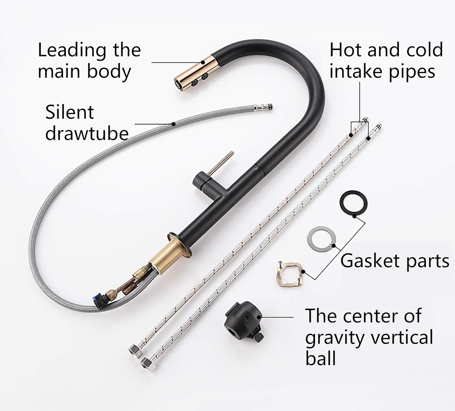 Slim Pull Out Faucet Black