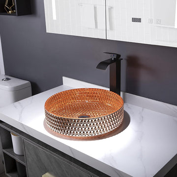 Zinarch Round Countertop Glass Basin