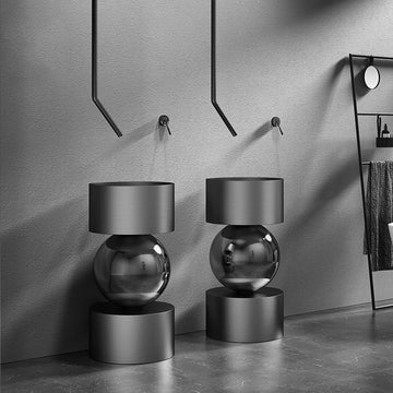 Stainless Steel Globe Freestanding Basin by Zinarch