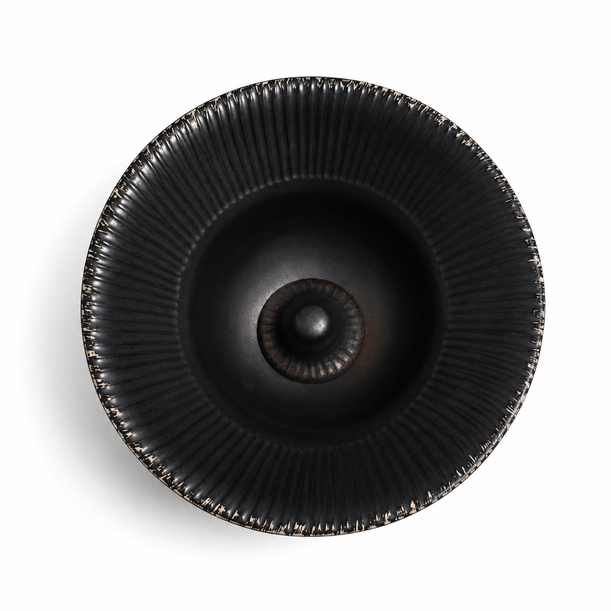 Obsidian Ripple Ceramic Basin
