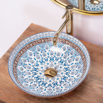 Zinarch Vintage Blue Morrocan Sink