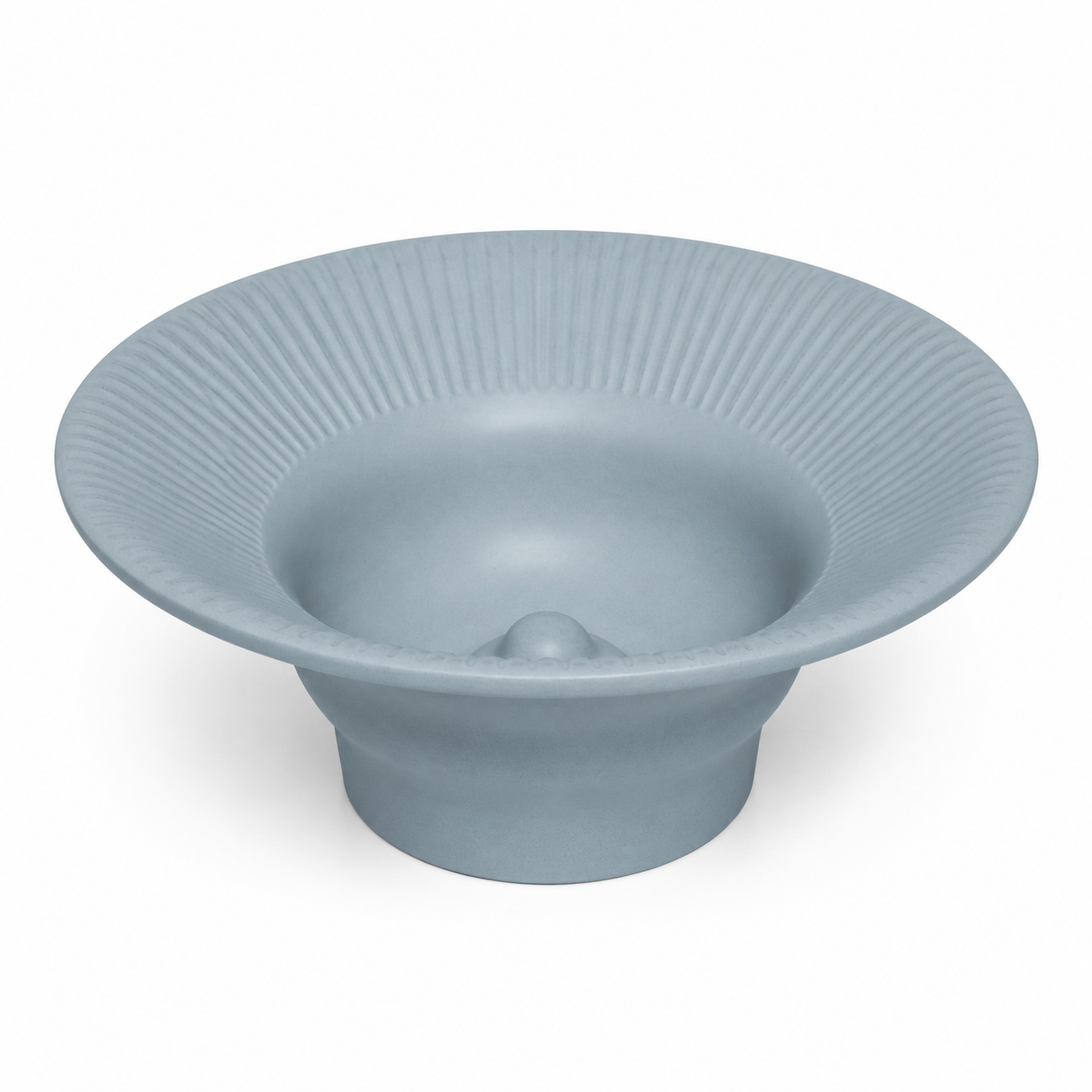 Blue sink strainer on a white background