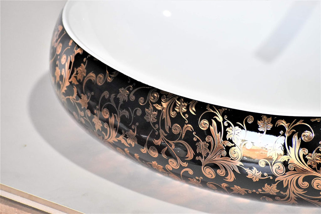 Gold Print White Basin