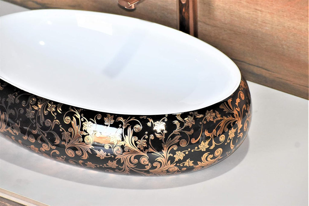 Gold Print White Basin