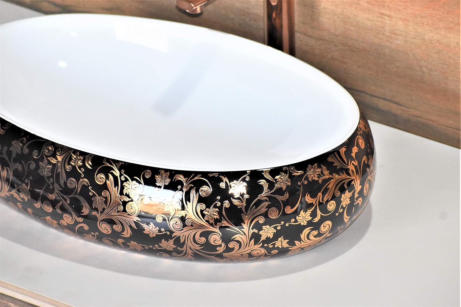 Gold Print White Basin