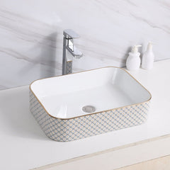 Gold and White Designer Table Top Basin