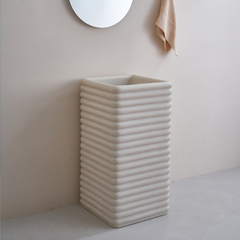 Zinarch Square Artificial Stone Freestanding Basin