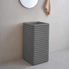 Zinarch Square Artificial Stone Freestanding Basin