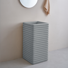 Zinarch Square Artificial Stone Freestanding Basin