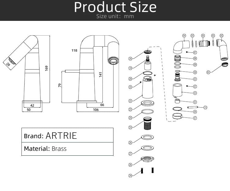 Universal Turning Bathroom Sink hot and Cold Toilet washbasin Faucet, no Water Inlet Pipe