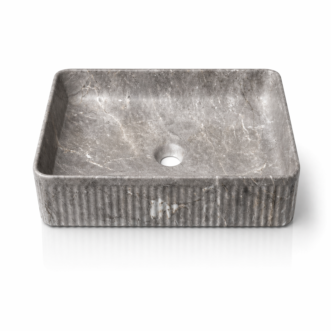 Textured Square Ceramic Table Top Basin