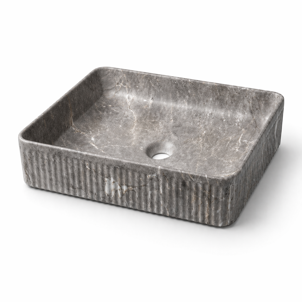 Textured Square Ceramic Table Top Basin